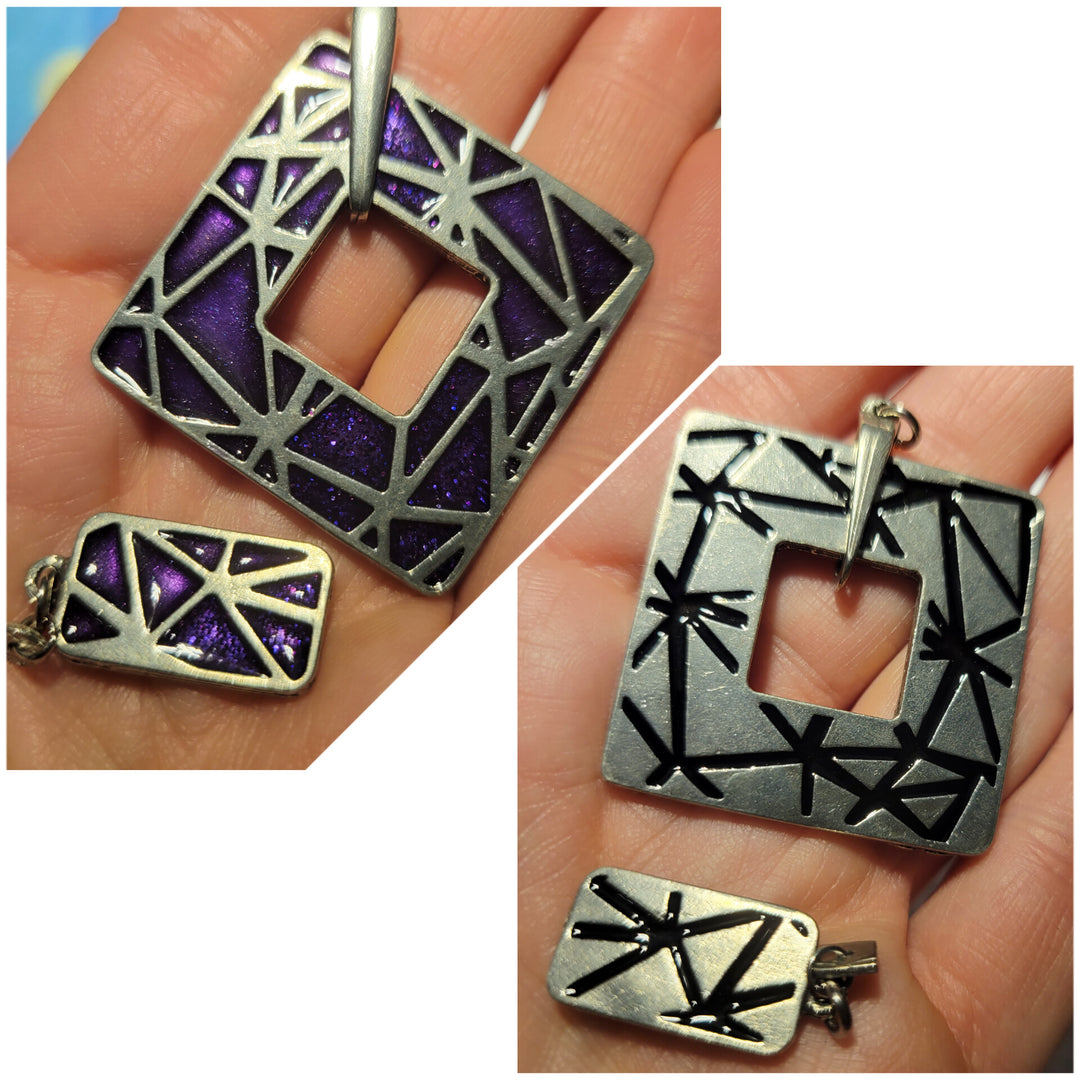 KIT of Parts - SQUARE "TANGRAM" - PURPLE / BLACK
