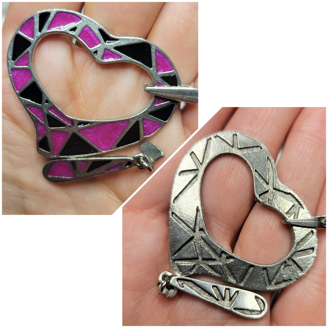 KIT of Parts - HEART "TANGRAM" - PINK&BLACK