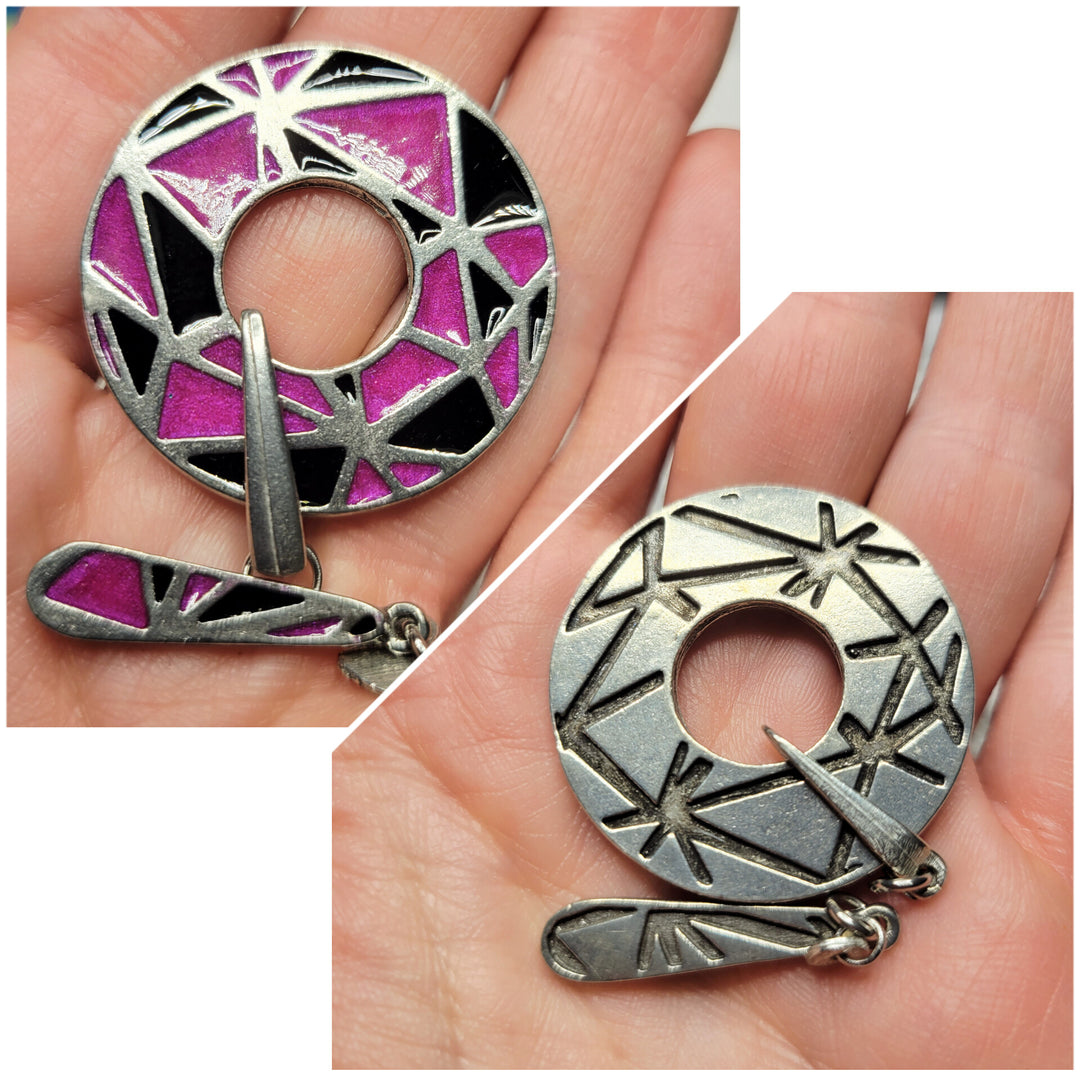 KIT of Parts - ROUND "TANGRAM" - PINK&BLACK