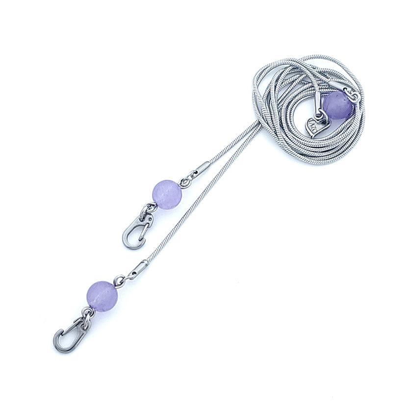 CHAIN - 38in - STONES - Purple Chalcedony 8mm