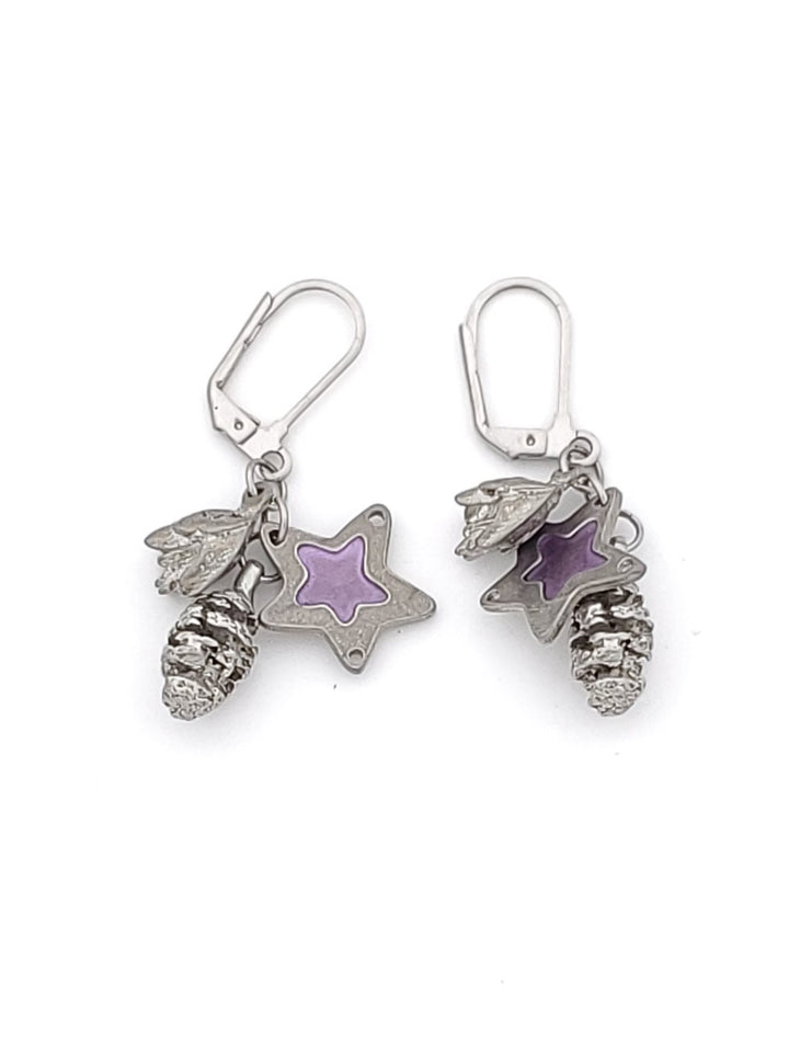 Boucles d'oreilles PENDENTIFS - ÉTOILES ou FLEURS